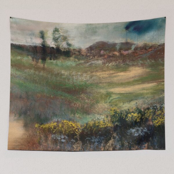 Item preview, Landscape With Smokestacks by Edgar Degas: Dreamlike Impressionist Landscape Poster designed and sold by artofuniverse.