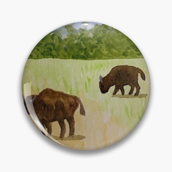 Item preview, Wild Buffalo watercolor painting designed and sold by CollectedCrafts.