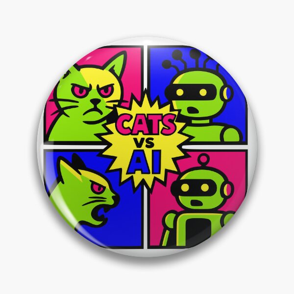 Item preview, Cats vs. AI – Pop Art Clash designed and sold by ZeitgeistSeason.