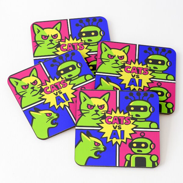Item preview, Cats vs. AI – Pop Art Clash designed and sold by ZeitgeistSeason.