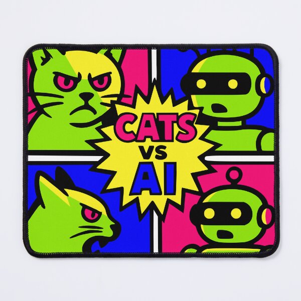 Item preview, Cats vs. AI – Pop Art Clash designed and sold by ZeitgeistSeason.