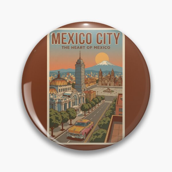 Item preview, Mexico City Mexico Illustration Travel Art Vintage designed and sold by KrisSidDesigns.