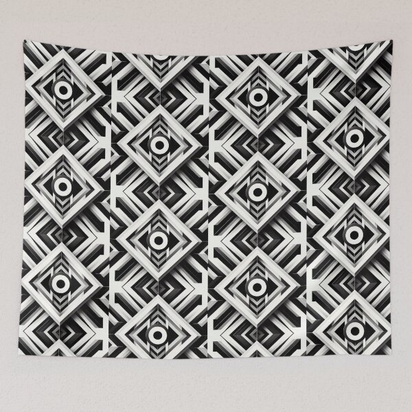 Item preview, Monochrome Depth – Geometric Abstract Symmetry Design designed and sold by Dogandesighn.