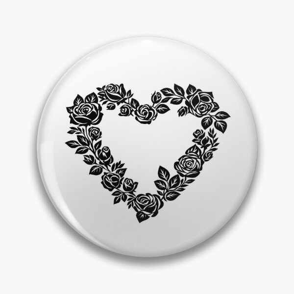 Item preview, Black Roses Heart Vector Floral Illustration designed and sold by Reminixi.