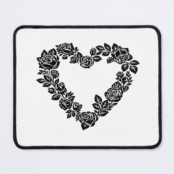 Item preview, Black Roses Heart Vector Floral Illustration designed and sold by Reminixi.
