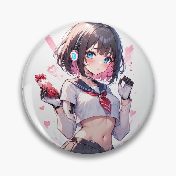 Item preview, Anime android girl with Valentine's Day gift designed and sold by ArtsJulian.