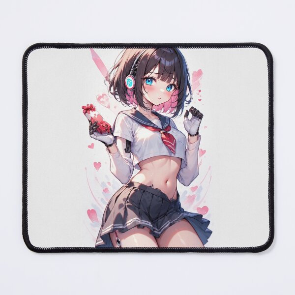 Item preview, Anime android girl with Valentine's Day gift designed and sold by ArtsJulian.