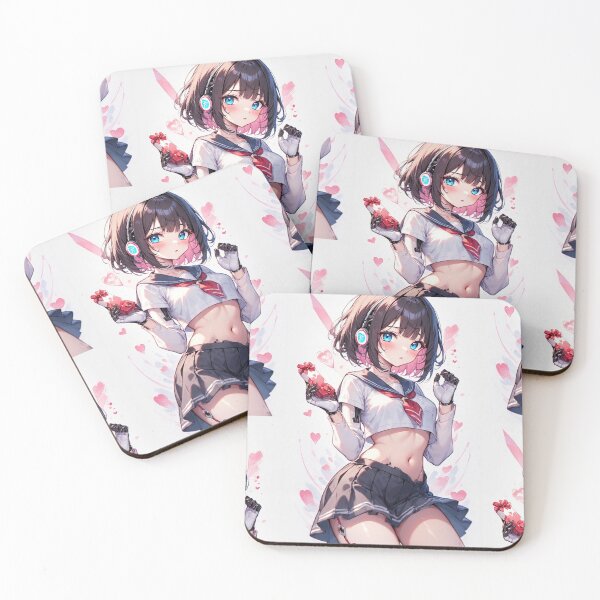 Item preview, Anime android girl with Valentine's Day gift designed and sold by ArtsJulian.