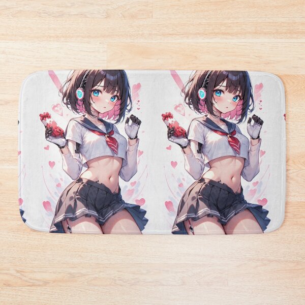 Item preview, Chica androide anime con regalo de San Valentín designed and sold by ArtsJulian.