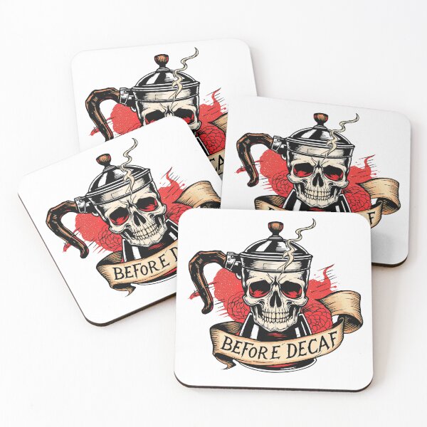 Item preview, Death Before Decaf - Traditional Tattoo Style Coffee A designed and sold by Karma Arts.