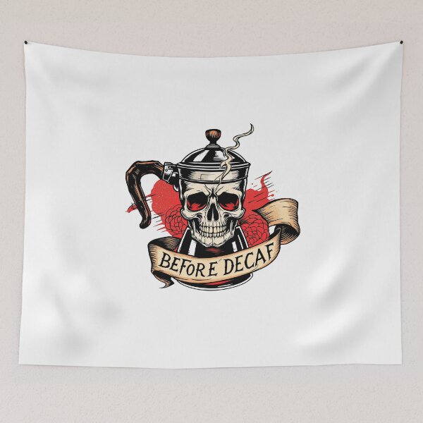 Item preview, Death Before Decaf - Traditional Tattoo Style Coffee A designed and sold by Karma Arts.