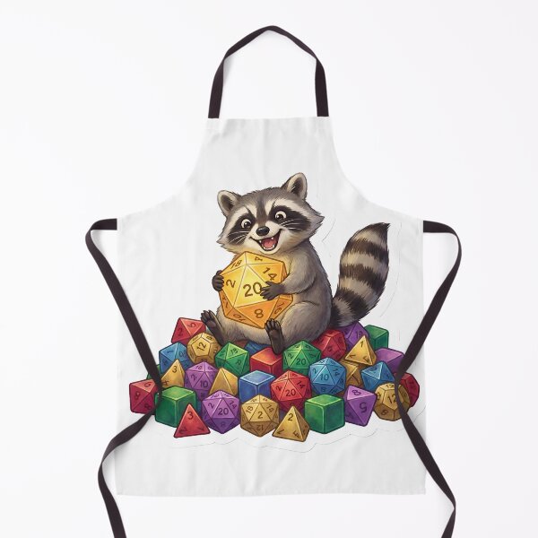 Item preview, Cute Chaotic Raccoon Dice Goblin Hoarding Nat 20 D20 DnD TTRPG designed and sold by StickyGuys.