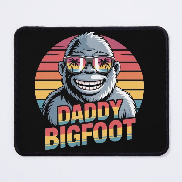 Item preview, Daddy Bigfoot Retro Sunset – Funny Cryptid Summer T-Shirt designed and sold by KapiPrint.