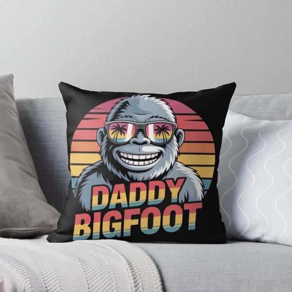 Item preview, Daddy Bigfoot Retro Sunset – Funny Cryptid Summer T-Shirt designed and sold by KapiPrint.