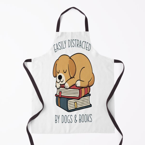 Item preview, Easily Distracted by Dogs and Books – Cute Dog Lying on Books T-Shirt designed and sold by Lulu Shop.
