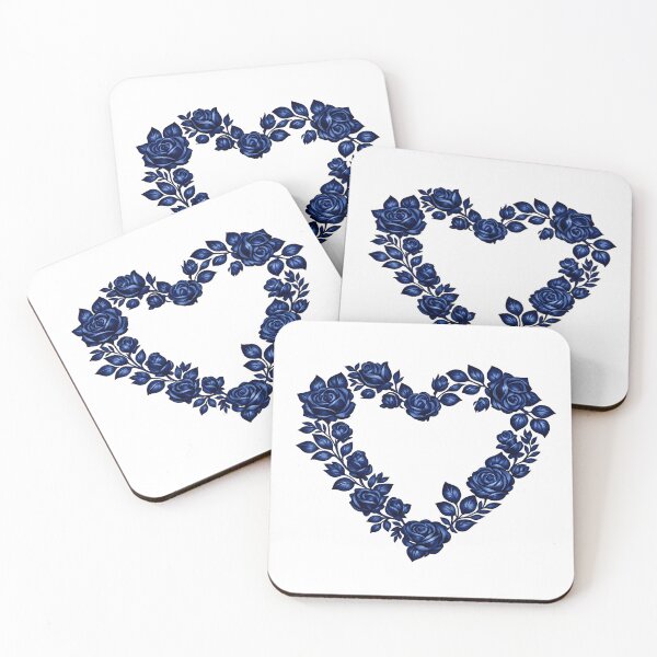 Item preview, Midnight Blue Floral Heart Modern Vector Art designed and sold by Reminixi.