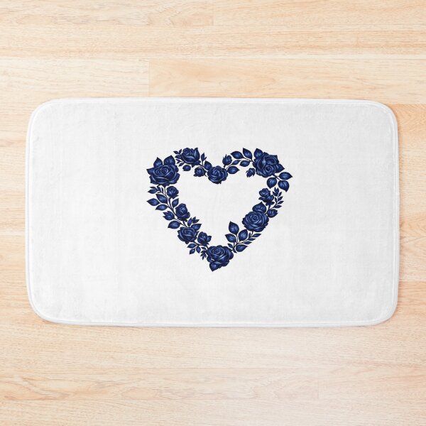 Item preview, Midnight Blue Floral Heart Modern Vector Art designed and sold by Reminixi.
