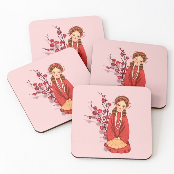 Item preview, Cute Vietnamese Girl with Apricot Blossom designed and sold by RosalinesEyes.