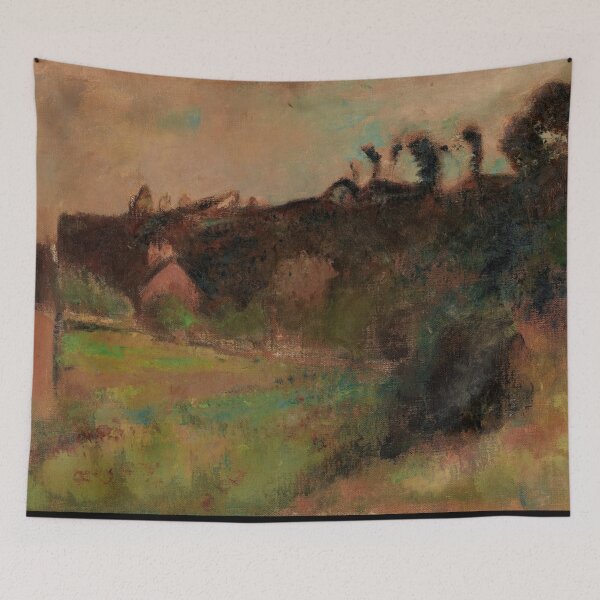 Item preview, Maisons Au Pied Dune Falaise by Edgar Degas: Impressionist Landscape Poster designed and sold by artofuniverse.