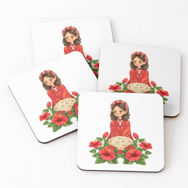 Item preview, Cute Vietnamese Girl with Hibiscus flowers designed and sold by RosalinesEyes.