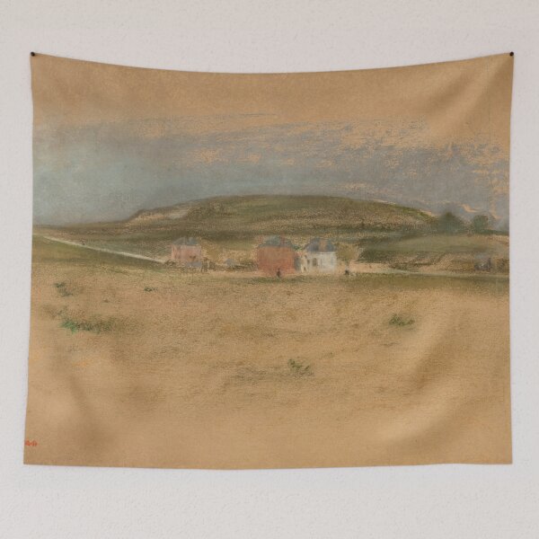 Item preview, Maisons Au Pied Dune Falaise by Edgar Degas: Serene Coastal Landscape designed and sold by artofuniverse.
