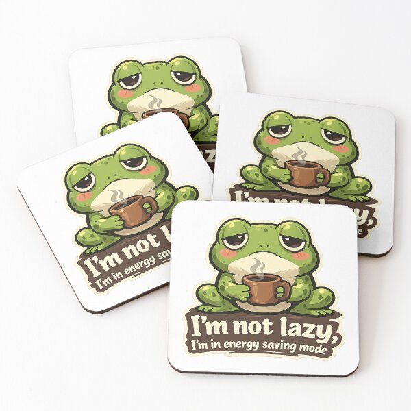 Item preview, Funny Frog Energy Saving Mode – Cute Lazy Humor Coffee Design designed and sold by MKCREAS.