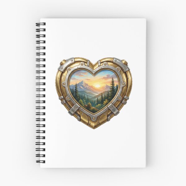 Item preview, Godna Mechanical Gold Heart Mountain Sunset Landscape designed and sold by GODNA.
