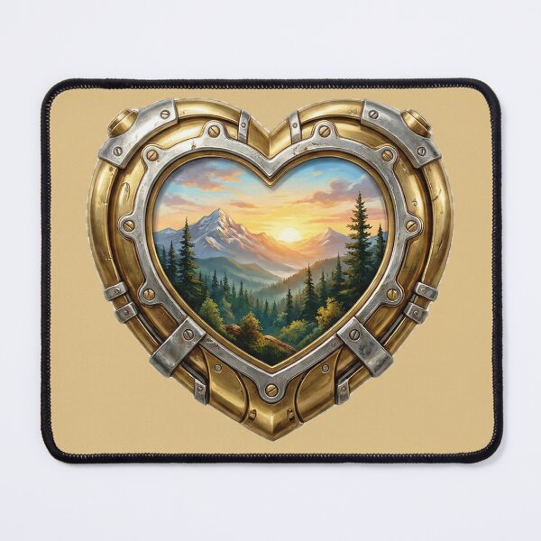 Item preview, Godna Mechanical Gold Heart Mountain Sunset Landscape designed and sold by GODNA.