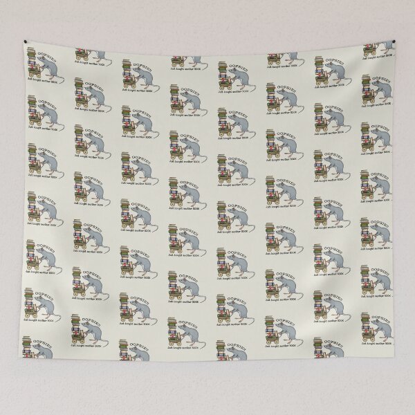 Item preview, Mouse with BOOKS, Oopsie, Just Bought Another Book, Humor designed and sold by JoyfulWhimsy.