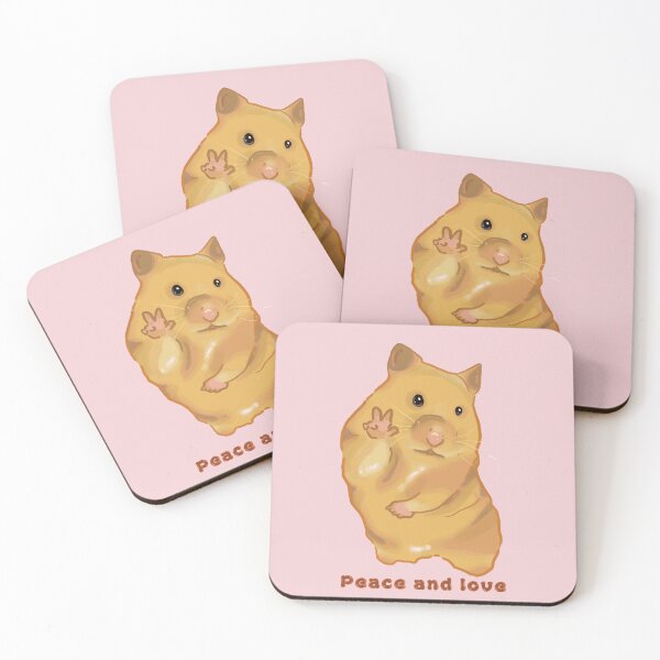 Item preview, Peace and love hamster designed and sold by pinkybat.