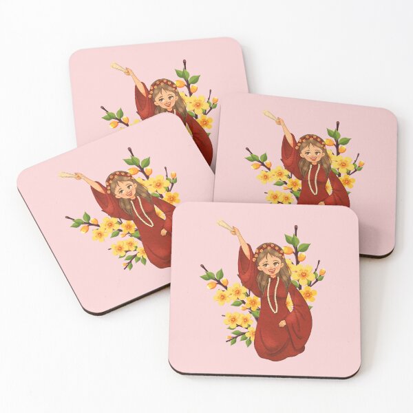 Item preview, Cute Vietnamese Girl with Apricot Blossom designed and sold by RosalinesEyes.