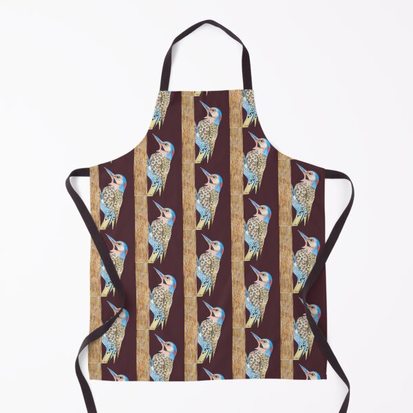 Item preview, Northern Flicker Woodpecker deep crimson bird illustration designed and sold by art-elodie-g.