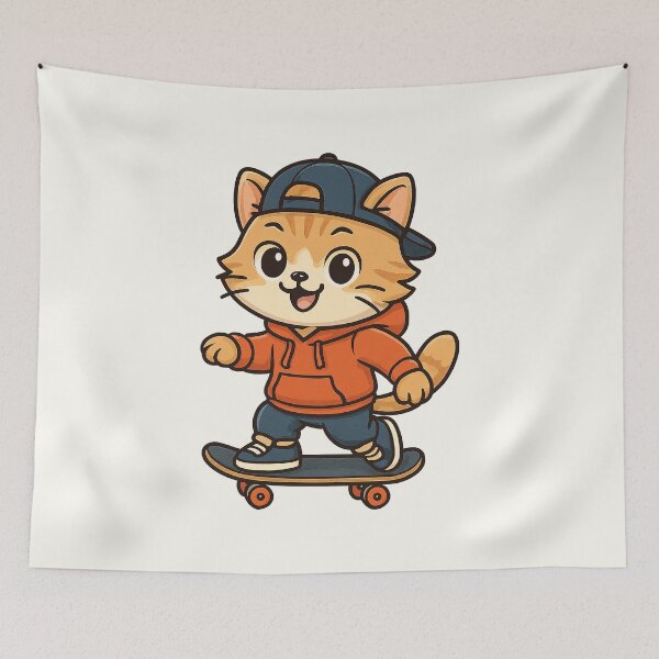Item preview, Cute Skater Cat designed and sold by HoopeStylee.