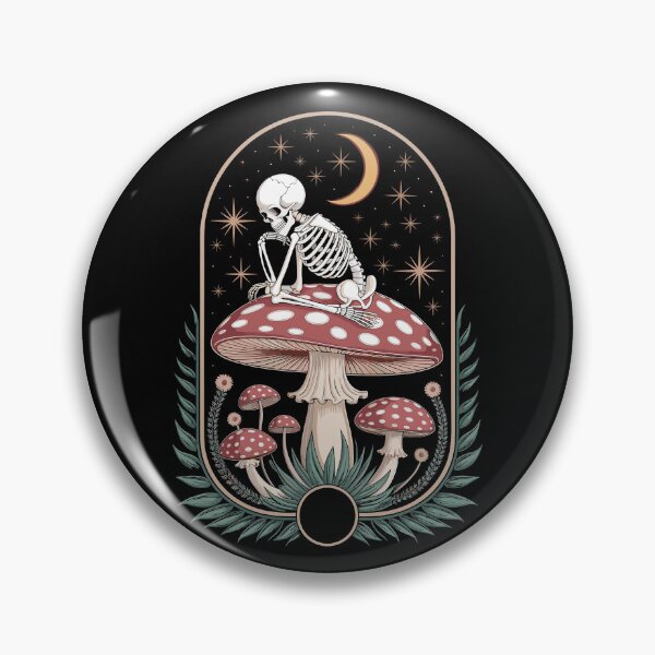 Item preview, Contemplative skeleton on a mushroom designed and sold by Faissal Thomass.
