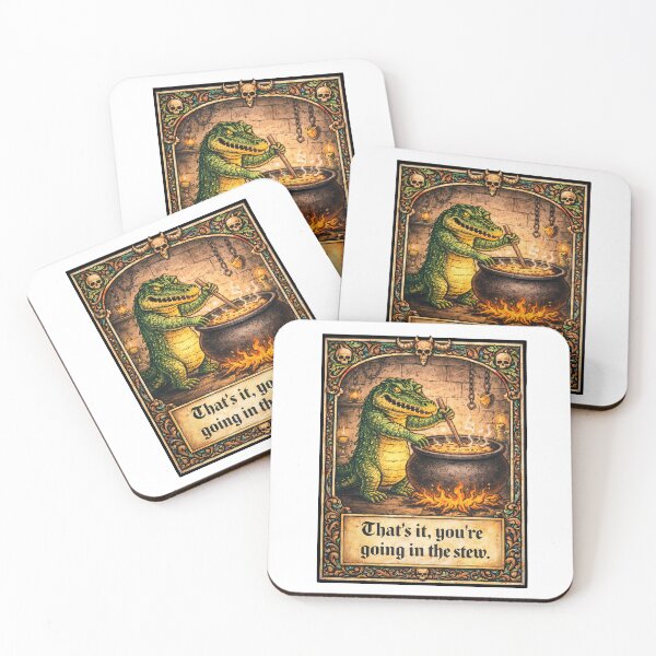 Item preview, That’s It, You’re Going in the Stew – Dark Humor Crocodile Art designed and sold by Senkov.