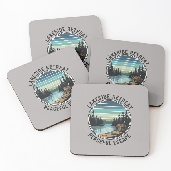 Item preview, Lakeside Retreat Peaceful Escape - Minimalist Nature Line Art designed and sold by Axivra.