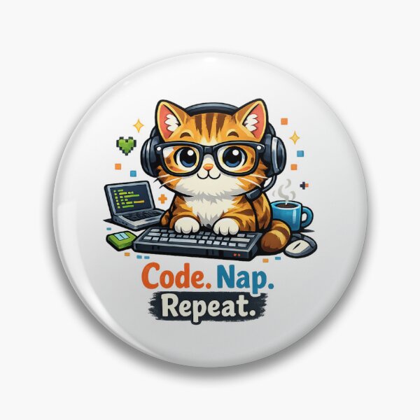 Artikelvorschau, Programmieren. Nickerchen. Wiederholen. – Chat-Geek entworfen und verkauft von MKCREAS.