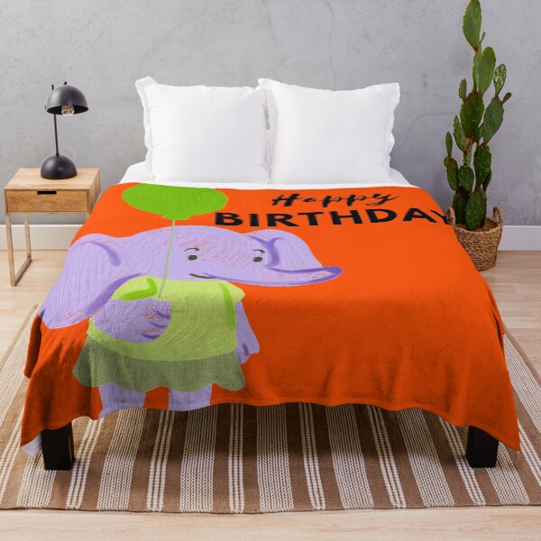 Item preview, Cute Purple Elephant Birthday Illustration | Kids Happy Birthday Gift designed and sold by Adappai.