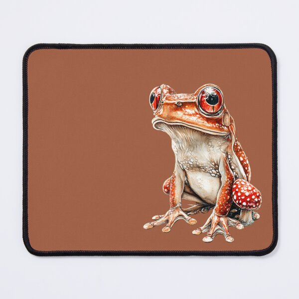 Item preview, Frog №9 Textured Orange Frog with Red Toadstool designed and sold by SyberGen.