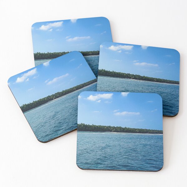 Item preview, Agatti Island Tropical Trees Seascape – Lakshadweep Turquoise Blue Ocean Photography Wall Art designed and sold by freezed-frames.
