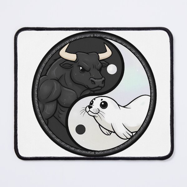 Item preview, Bull and Seal Yin Yang – Strength and Gentleness in Balance designed and sold by EJWorlds.