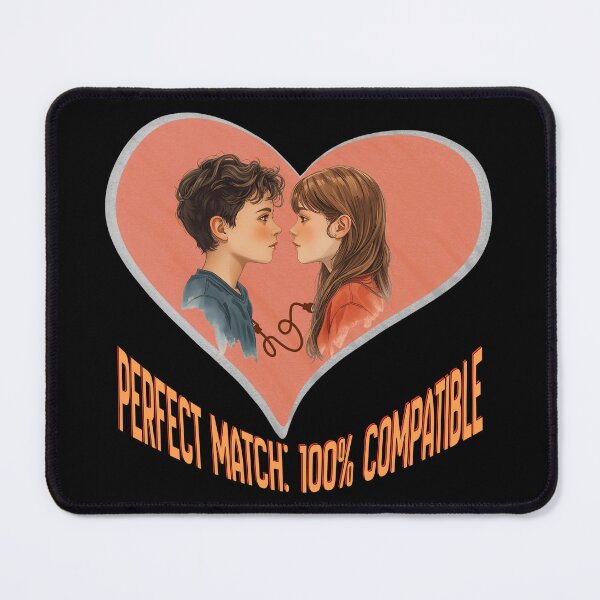 Item preview, Perfect Match – 100% Compatible / Cute Tech Love Illustration designed and sold by TestudoDesign.