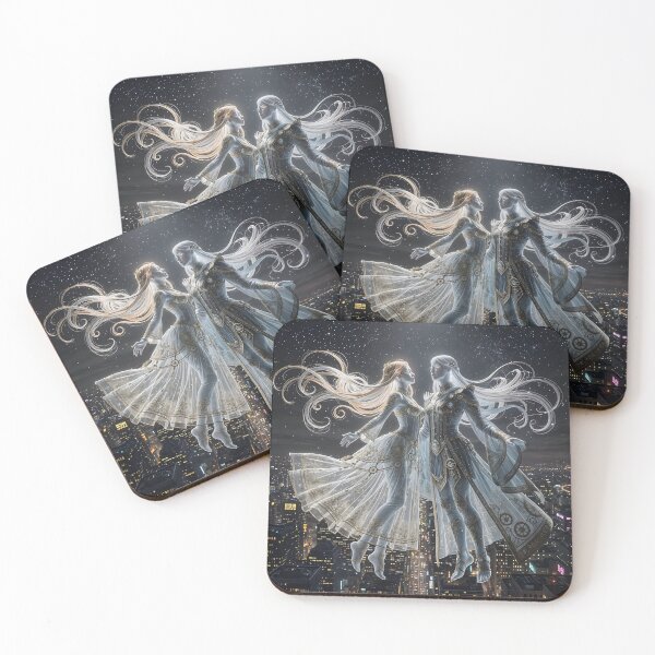 Item preview, Cosmic elegance: Above the night city designed and sold by KunstGeist.