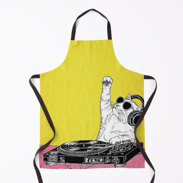 Item preview, Cool Cat DJing ?? rekord player cool cat sunglasses music mix sound dj headphones vinyl party hipster retro neon pink yellow fun designed and sold by Venon28.
