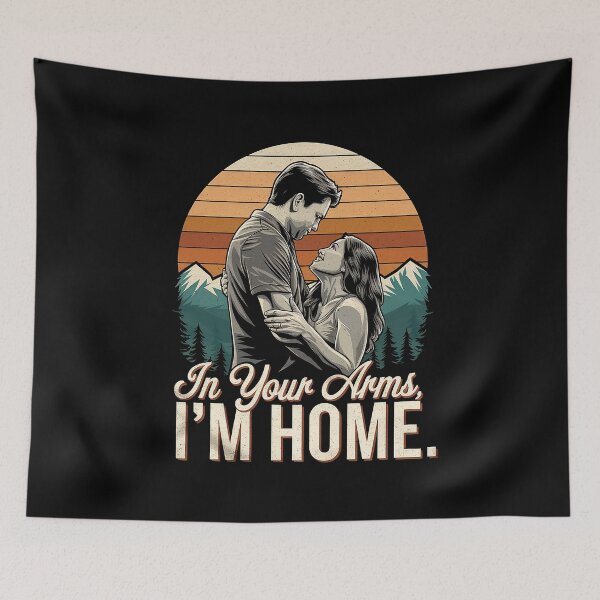 Item preview, In Your Arms, I’m Home – Vintage Mountain Love Illustration designed and sold by Exodoi.