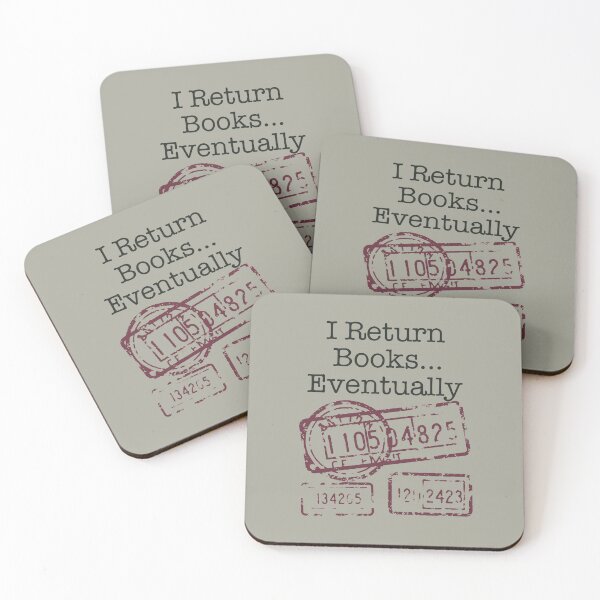 Item preview, I Return Books Eventually Retro Library Date Stamp Art designed and sold by SplashTastic.