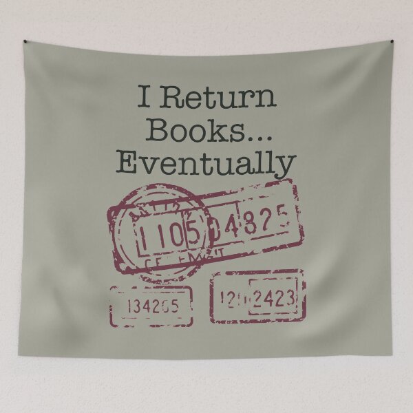 Item preview, I Return Books Eventually Retro Library Date Stamp Art designed and sold by SplashTastic.