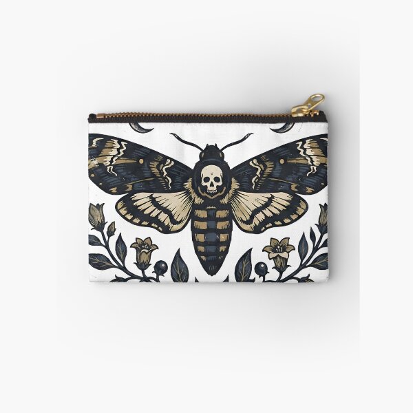 Item preview, Mystical Death Moth Woodcut Tattoo Aesthetic Moon Phases & Nightshade Illustration designed and sold by StickyGuys.