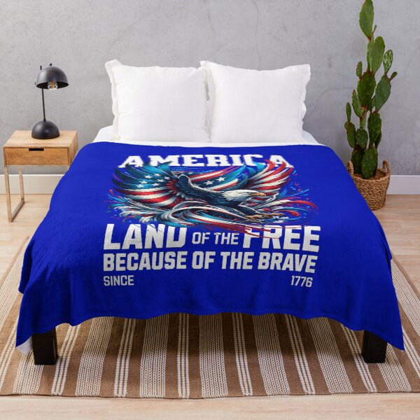 Item preview, America Land of the Free Because of the Brave Since 1776 Patriotic Eagle designed and sold by Esco's Threads.