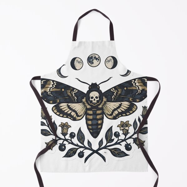 Item preview, Mystical Death Moth Woodcut Tattoo Aesthetic Moon Phases & Nightshade Illustration designed and sold by StickyGuys.